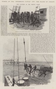 Wrak van de Drummond Castle bij het Eiland Ushant, de Gevaren van de Bretonse Kust